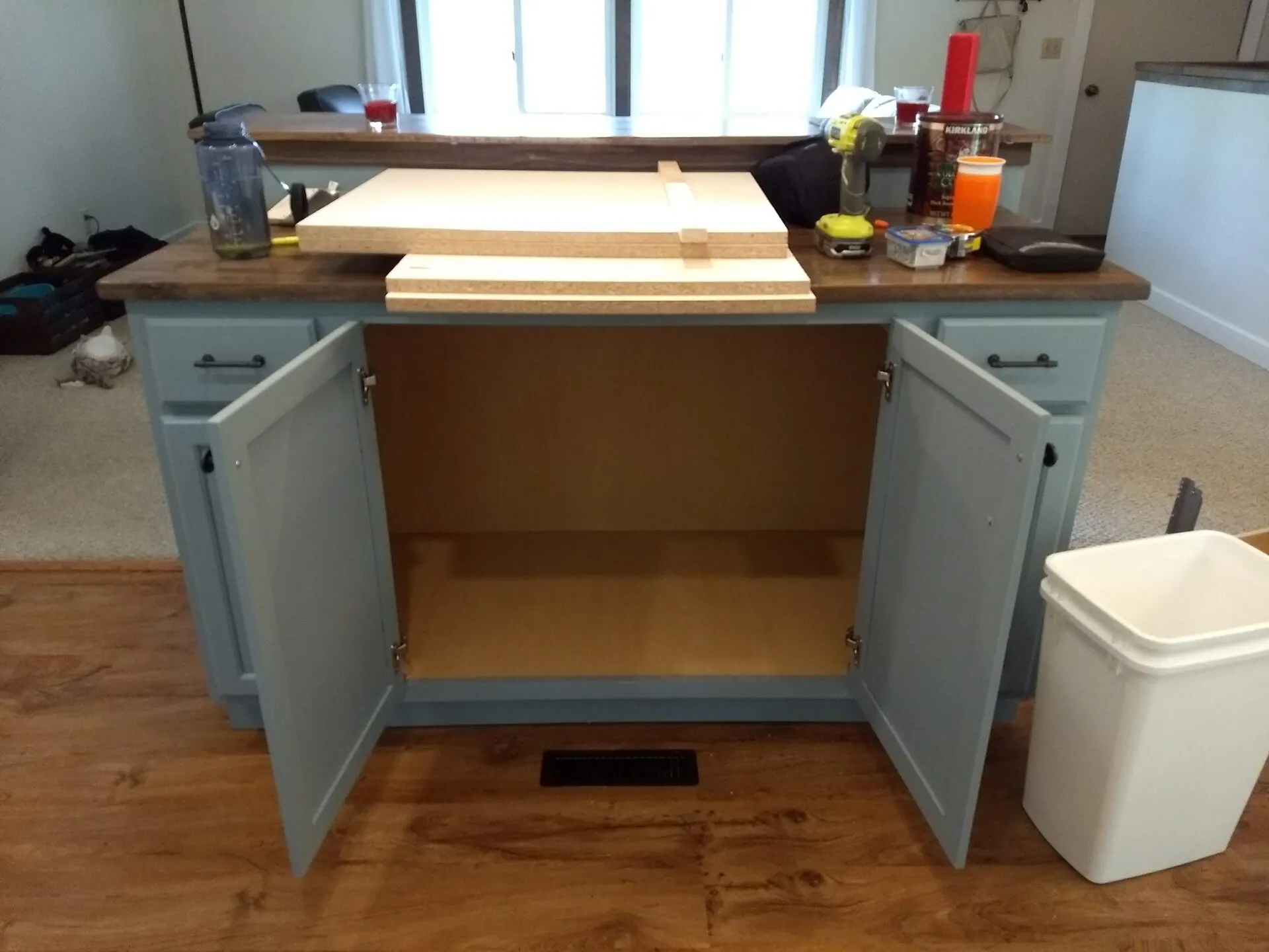 DIY Kitchen Island with Breakfast Bar