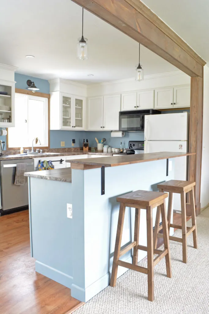 DIY Kitchen Island with Breakfast Bar