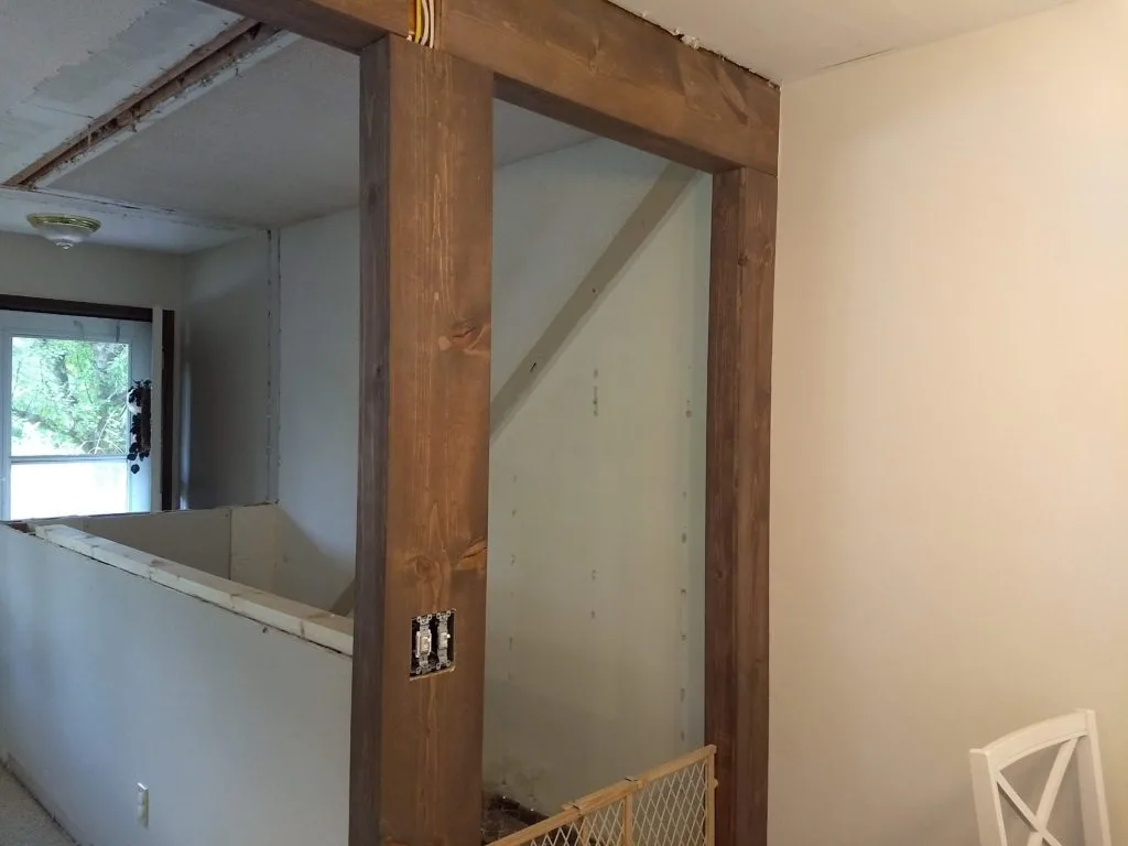 DIY wood beam wrap