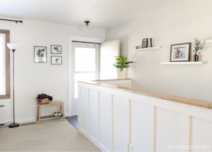 DIY Board and Batten - What to do with an Entryway Half Wall | Tylynn M