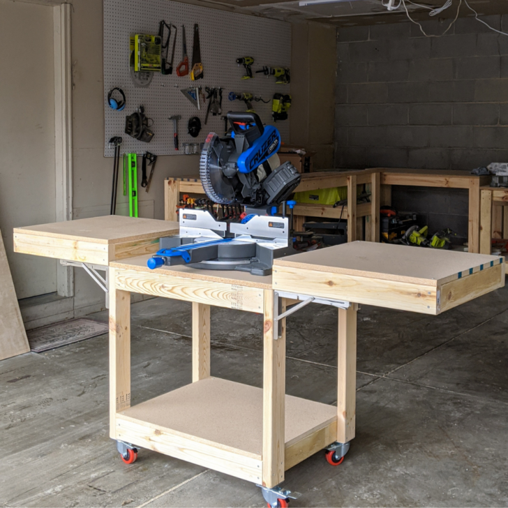 Easiest DIY Mobile Miter Saw Stand | Tylynn M