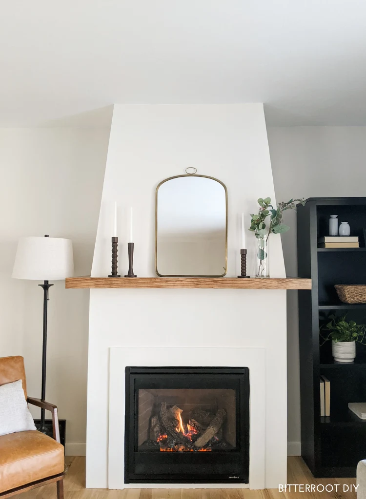 DIY gas fireplace faux stucco finish