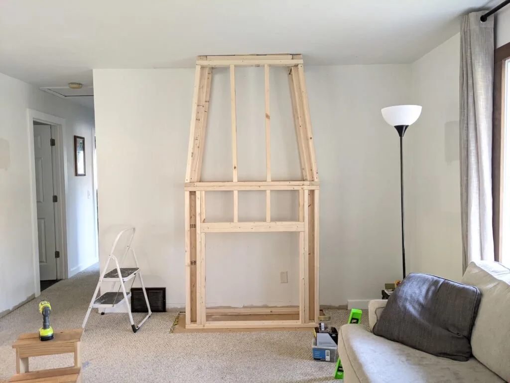 DIY gas fireplace framing