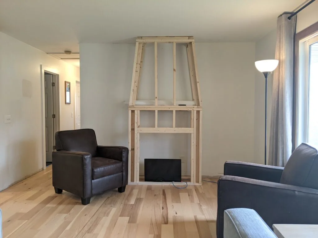 DIY gas fireplace framing