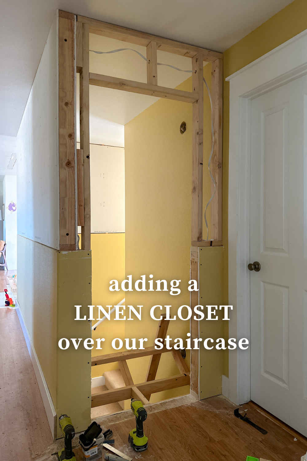 How we added a linen closet over our staircase