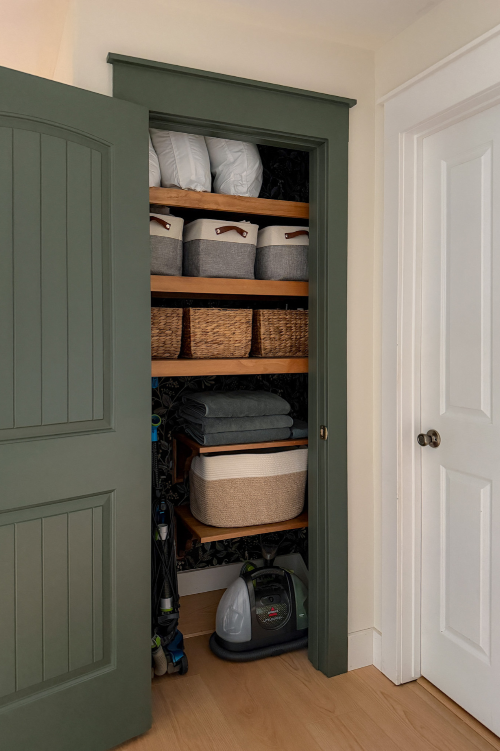 linen closet over the staircase